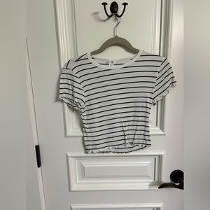 Black Stripped Crop Top